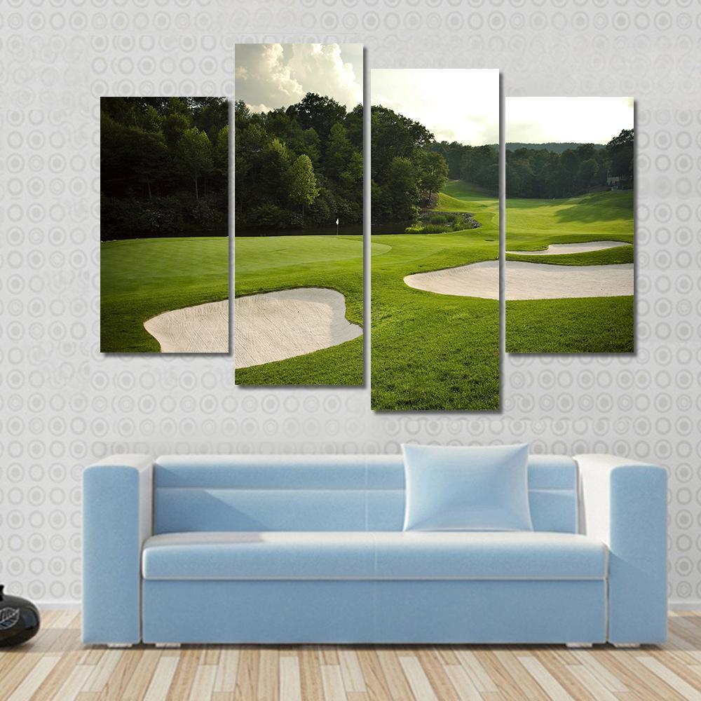 Golf Course Canvas Wall Art-4 Pop-Gallery Wrap-50" x 32"-Tiaracle