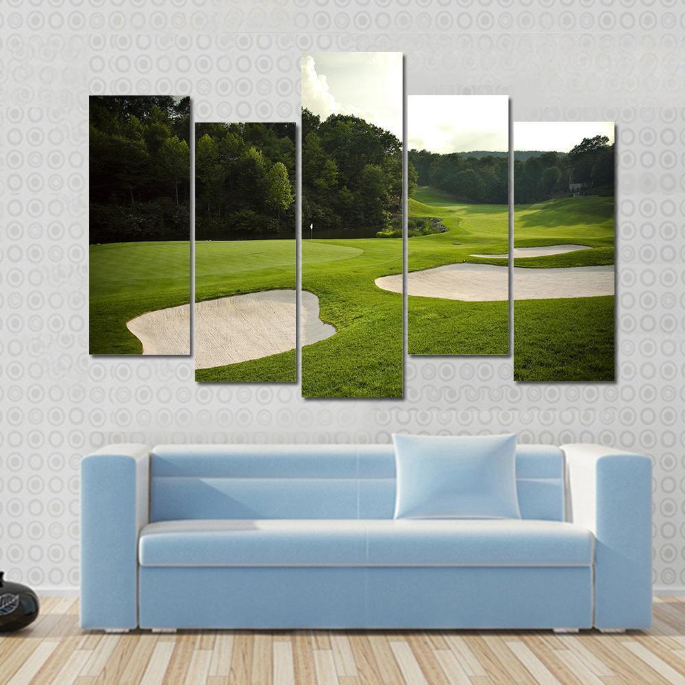 Golf Course Canvas Wall Art-5 Pop-Gallery Wrap-47&quot; x 32&quot;-Tiaracle