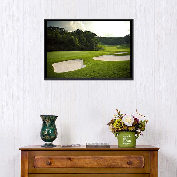 Golf Course Canvas Wall Art-1 Piece-Floating Frame-24&quot; x 16&quot;-Tiaracle