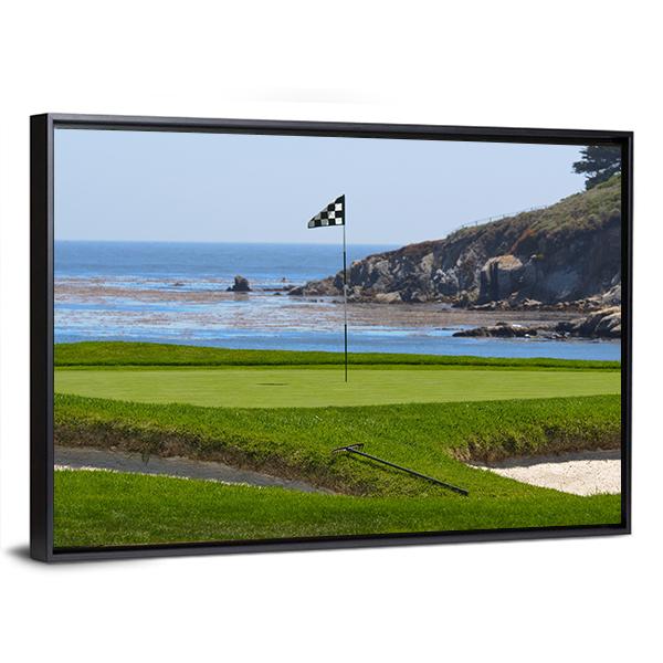 Golf Course &amp; Ocean Canvas Wall Art-3 Horizontal-Gallery Wrap-25&quot; x 16&quot;-Tiaracle