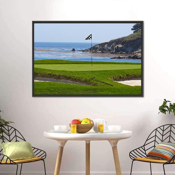 Golf Course &amp; Ocean Canvas Wall Art-3 Horizontal-Gallery Wrap-25&quot; x 16&quot;-Tiaracle