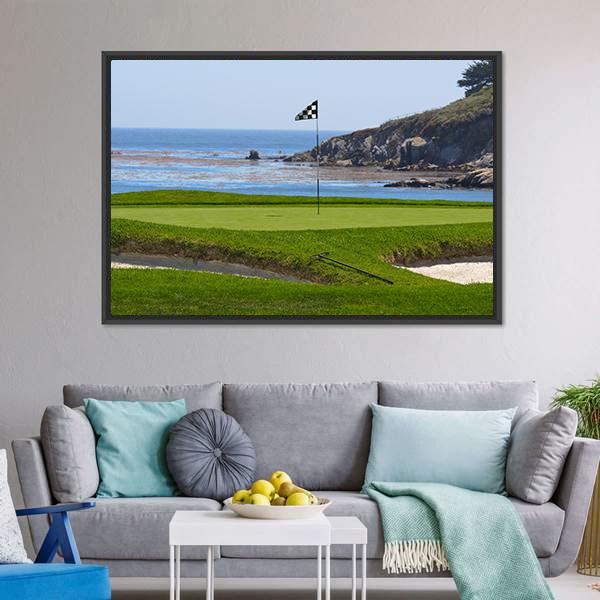 Golf Course &amp; Ocean Canvas Wall Art-3 Horizontal-Gallery Wrap-25&quot; x 16&quot;-Tiaracle