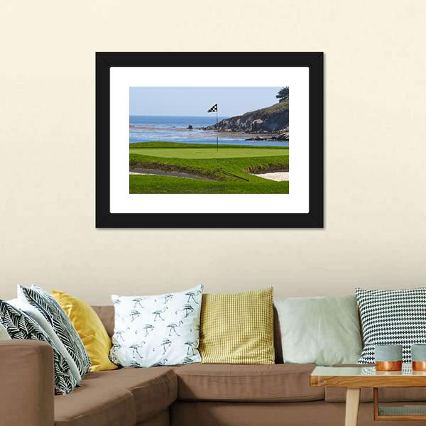 Golf Course &amp; Ocean Canvas Wall Art-3 Horizontal-Gallery Wrap-25&quot; x 16&quot;-Tiaracle