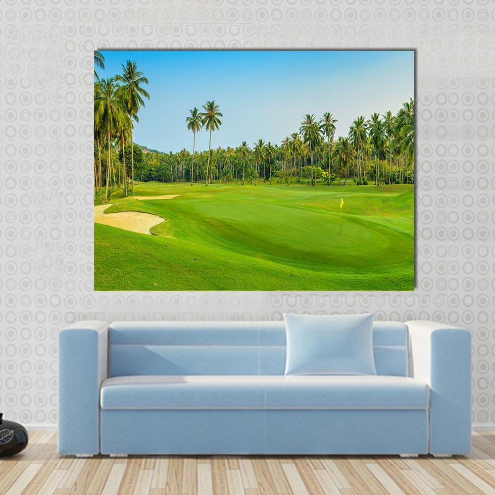 Golf Course On Koh Samui Canvas Wall Art-1 Piece-Gallery Wrap-48&quot; x 32&quot;-Tiaracle
