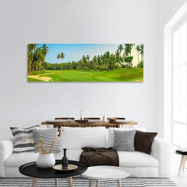 Golf Course On Koh Samui Panoramic Canvas Wall Art-1 Piece-36" x 12"-Tiaracle