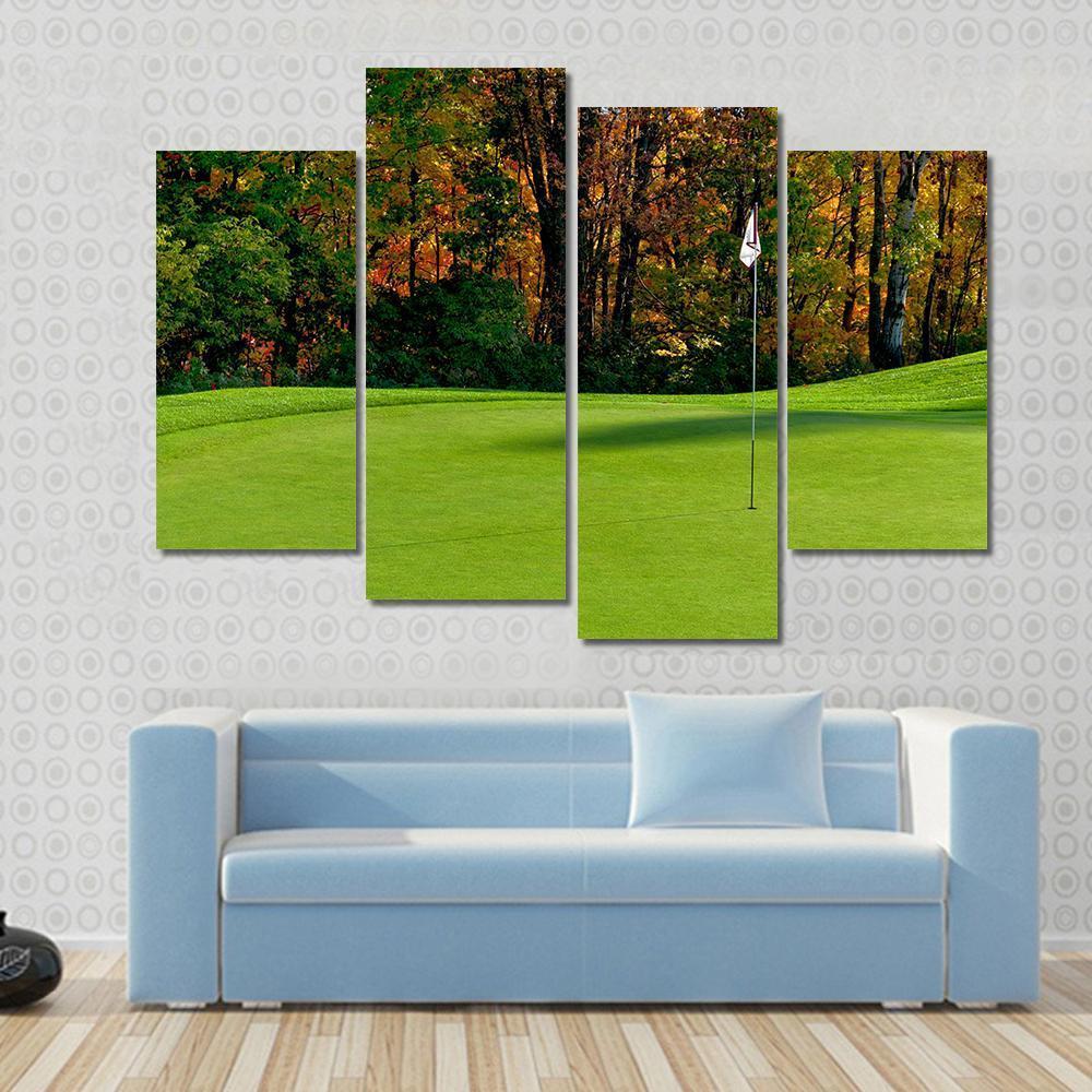 Golf Course Putting Green Canvas Wall Art-4 Pop-Gallery Wrap-50&quot; x 32&quot;-Tiaracle
