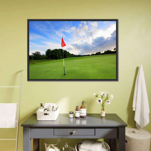 Golf Course Scotland Canvas Wall Art-1 Piece-Floating Frame-24&quot; x 16&quot;-Tiaracle