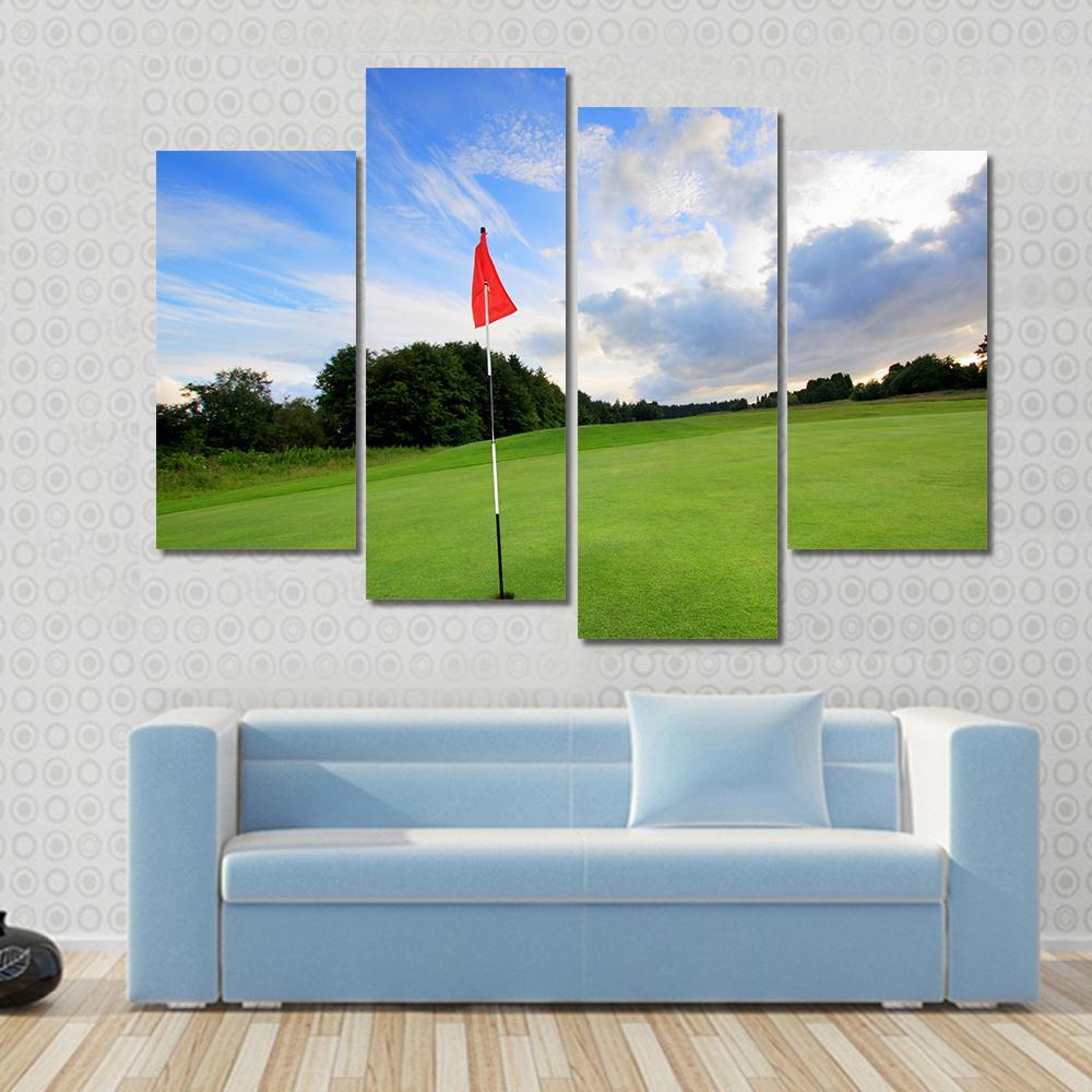 Golf Course Scotland Canvas Wall Art-4 Pop-Gallery Wrap-50&quot; x 32&quot;-Tiaracle