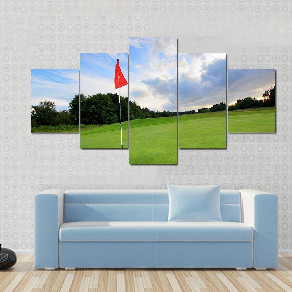 Golf Course Scotland Canvas Wall Art-5 Star-Gallery Wrap-62&quot; x 32&quot;-Tiaracle