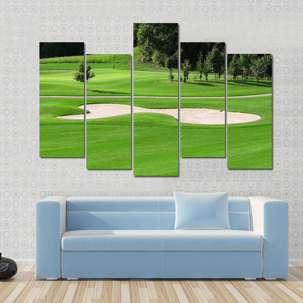 Golf Course & Trees Canvas Wall Art-1 Piece-Gallery Wrap-48" x 32"-Tiaracle