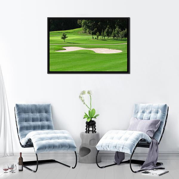Golf Course &amp; Trees Canvas Wall Art-3 Horizontal-Gallery Wrap-25&quot; x 16&quot;-Tiaracle