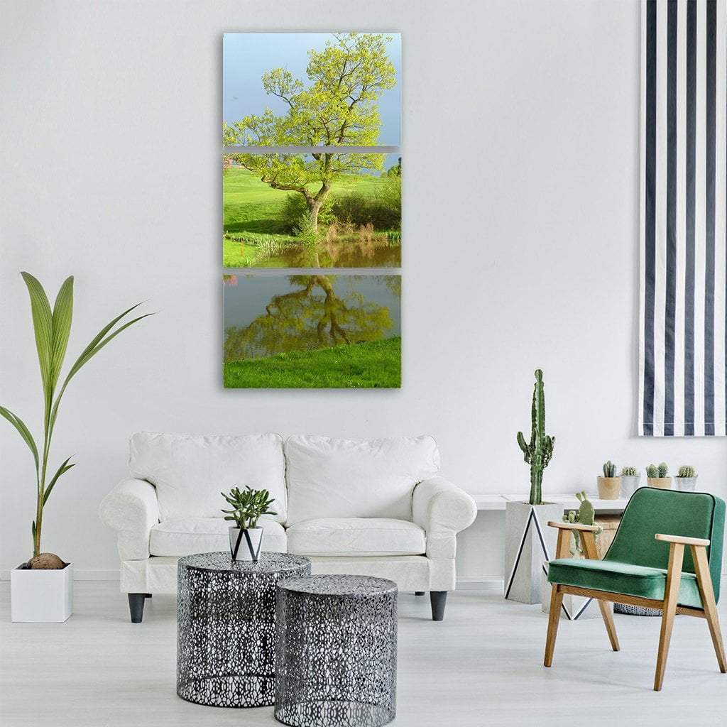 Golf Course Vertical Canvas Wall Art-3 Vertical-Gallery Wrap-12&quot; x 25&quot;-Tiaracle