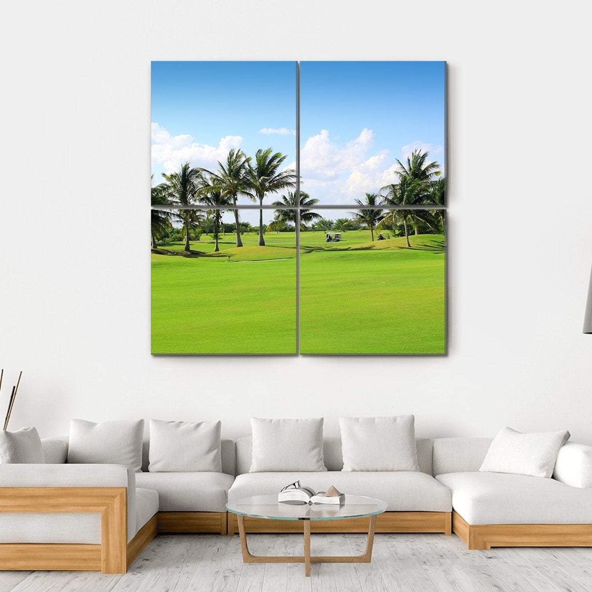Golf Course In Mexico Canvas Wall Art-4 Square-Gallery Wrap-17" x 17"-Tiaracle