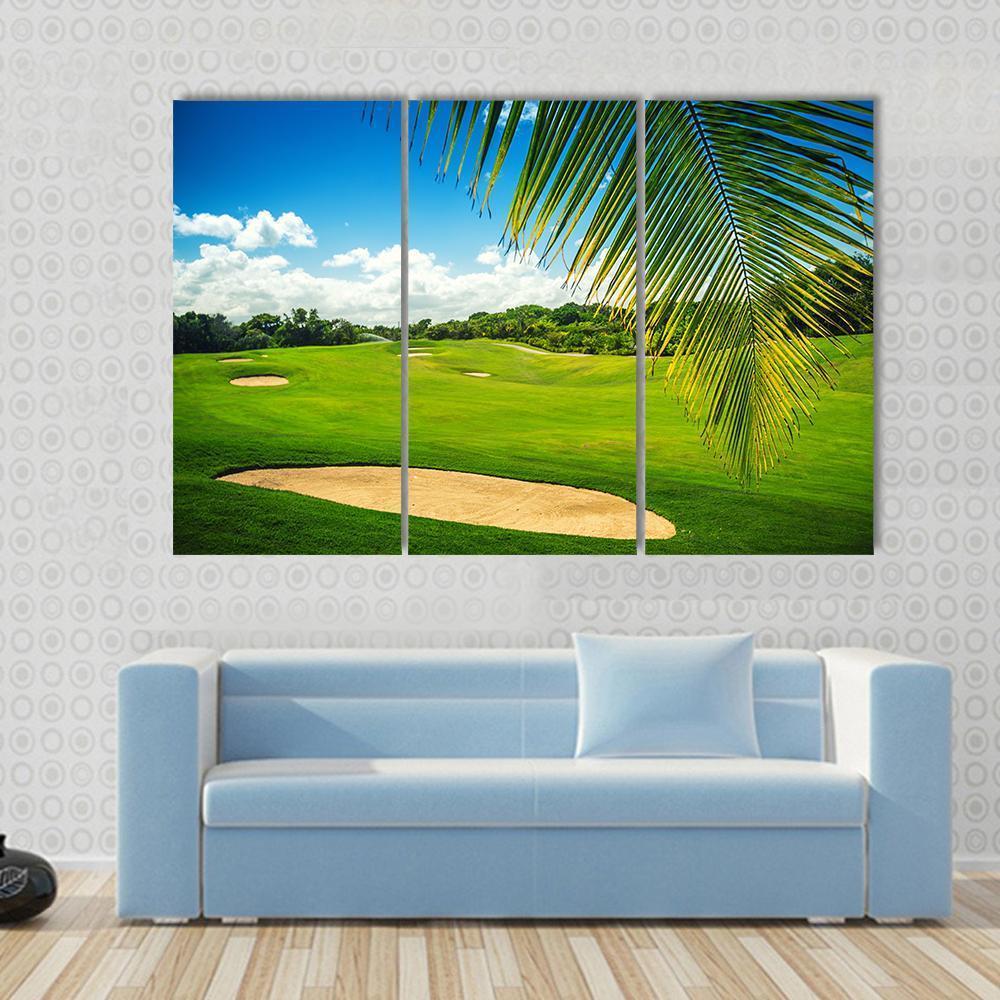 Golf Court In Punta Cana Canvas Wall Art-3 Horizontal-Gallery Wrap-37&quot; x 24&quot;-Tiaracle