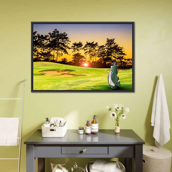 Golf Equipment Canvas Wall Art-1 Piece-Floating Frame-24&quot; x 16&quot;-Tiaracle