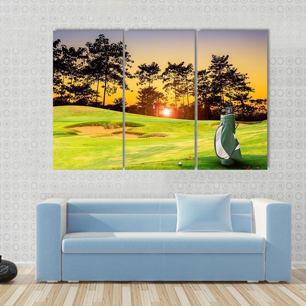 Golf Equipment Canvas Wall Art-3 Horizontal-Gallery Wrap-37&quot; x 24&quot;-Tiaracle
