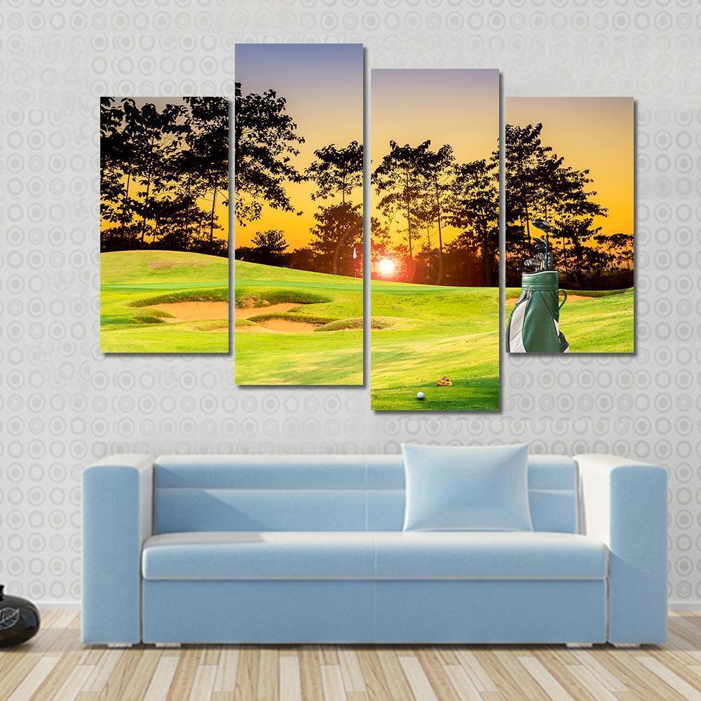 Golf Equipment Canvas Wall Art-4 Pop-Gallery Wrap-50&quot; x 32&quot;-Tiaracle