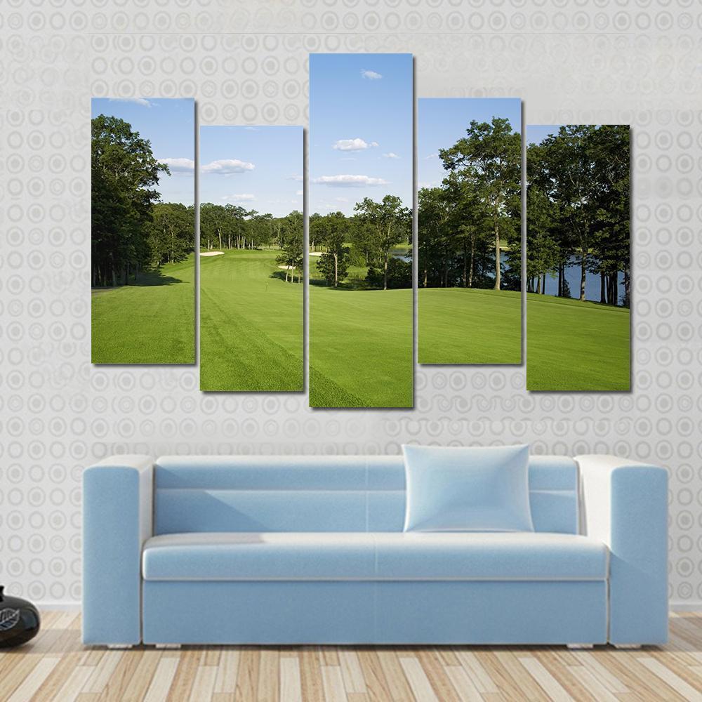 Golf Fairway Canvas Wall Art-5 Pop-Gallery Wrap-47&quot; x 32&quot;-Tiaracle