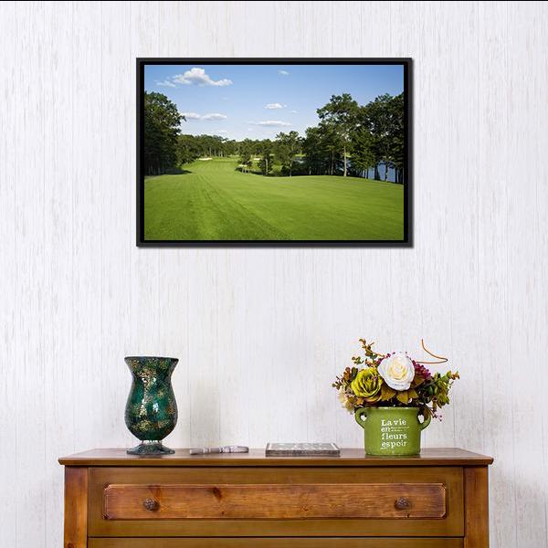 Golf Fairway Canvas Wall Art-1 Piece-Floating Frame-24&quot; x 16&quot;-Tiaracle