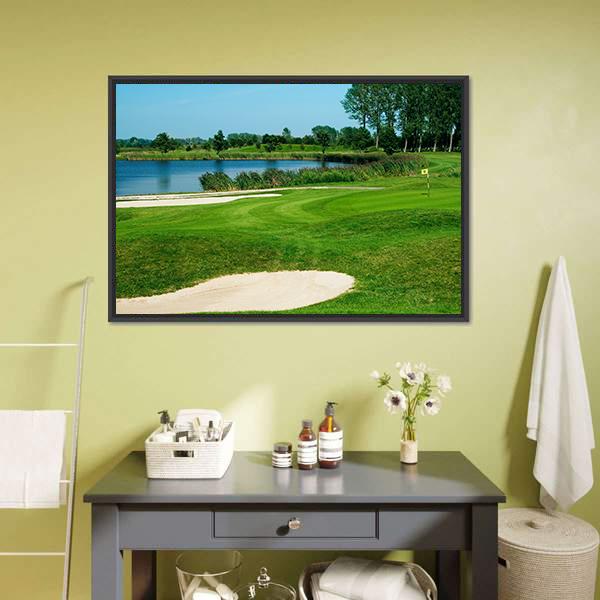 Golf Field Canvas Wall Art-1 Piece-Floating Frame-24&quot; x 16&quot;-Tiaracle