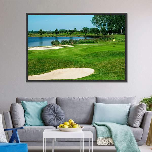 Golf Field Canvas Wall Art-3 Horizontal-Gallery Wrap-25&quot; x 16&quot;-Tiaracle