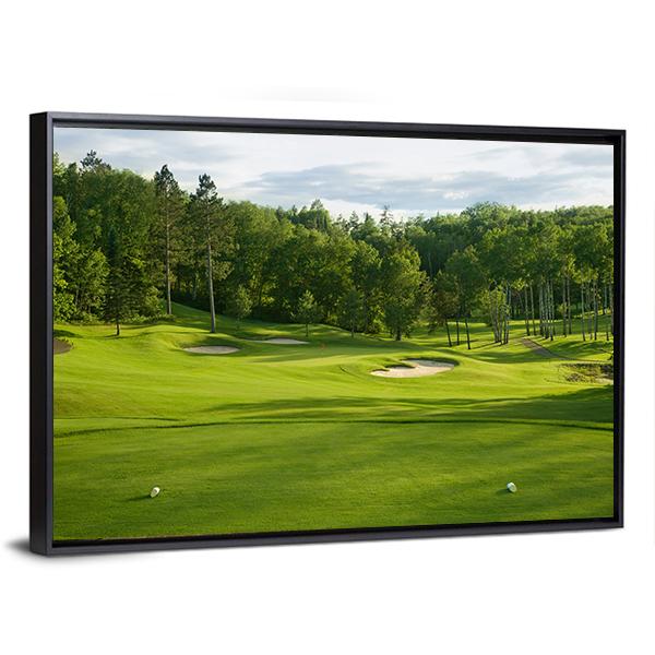Golf Green With Bunkers Canvas Wall Art-3 Horizontal-Gallery Wrap-25&quot; x 16&quot;-Tiaracle