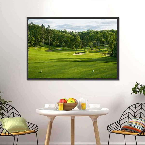 Golf Green With Bunkers Canvas Wall Art-3 Horizontal-Gallery Wrap-25&quot; x 16&quot;-Tiaracle