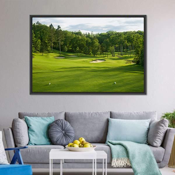 Golf Green With Bunkers Canvas Wall Art-3 Horizontal-Gallery Wrap-25&quot; x 16&quot;-Tiaracle