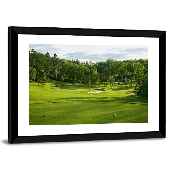 Golf Green With Bunkers Canvas Wall Art-3 Horizontal-Gallery Wrap-25&quot; x 16&quot;-Tiaracle