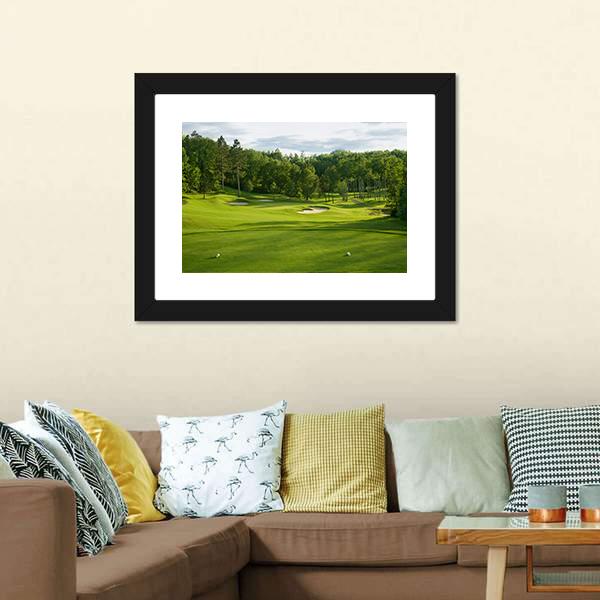 Golf Green With Bunkers Canvas Wall Art-3 Horizontal-Gallery Wrap-25&quot; x 16&quot;-Tiaracle