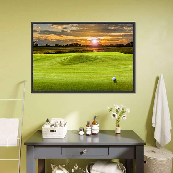 Golf Ground Panoramic Canvas Wall Art-1 Piece-36&quot; x 12&quot;-Tiaracle