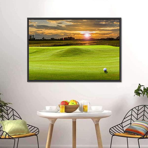 Golf Ground Panoramic Canvas Wall Art-1 Piece-36&quot; x 12&quot;-Tiaracle