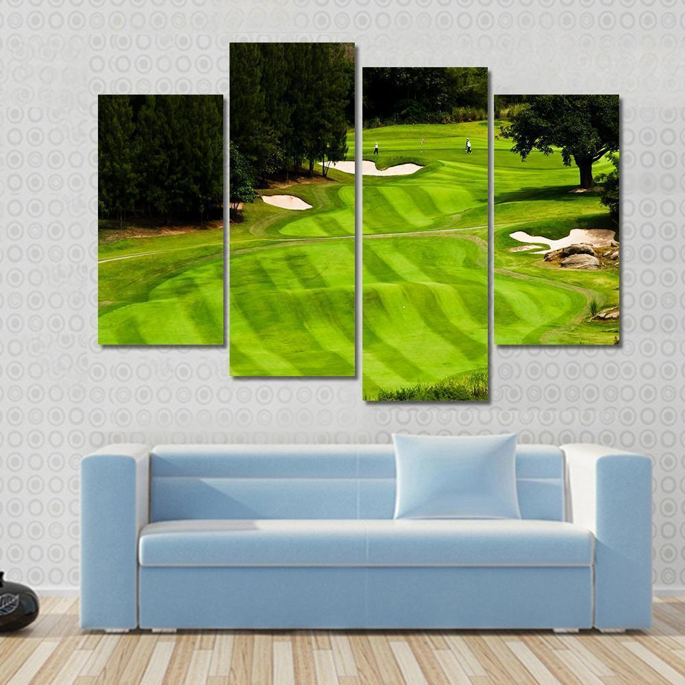Golf Land Canvas Wall Art-4 Pop-Gallery Wrap-50&quot; x 32&quot;-Tiaracle