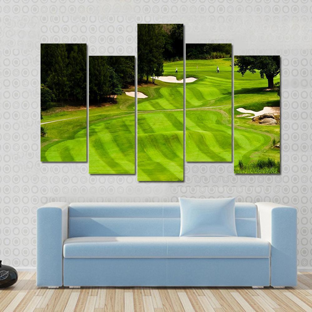 Golf Land Canvas Wall Art-5 Pop-Gallery Wrap-47&quot; x 32&quot;-Tiaracle