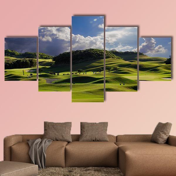 Golf Place Canvas Wall Art-4 Pop-Gallery Wrap-50" x 32"-Tiaracle
