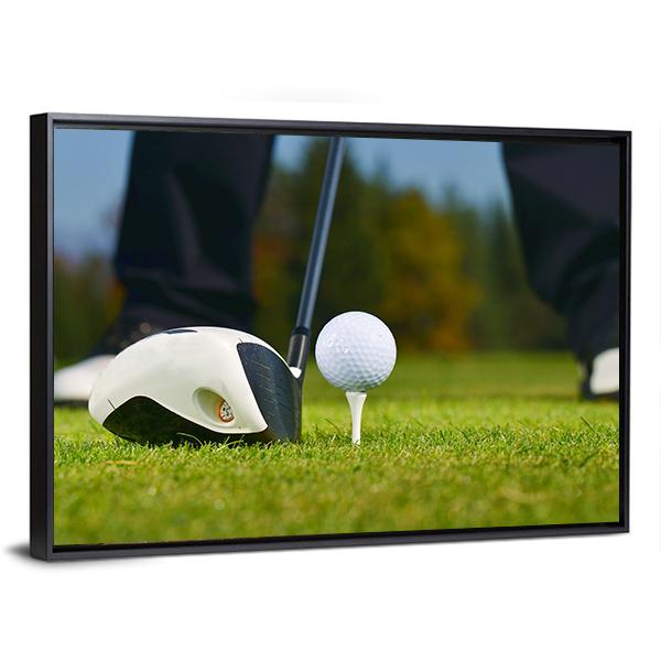 Golf Player Ready To Hit Canvas Wall Art-3 Horizontal-Gallery Wrap-25&quot; x 16&quot;-Tiaracle