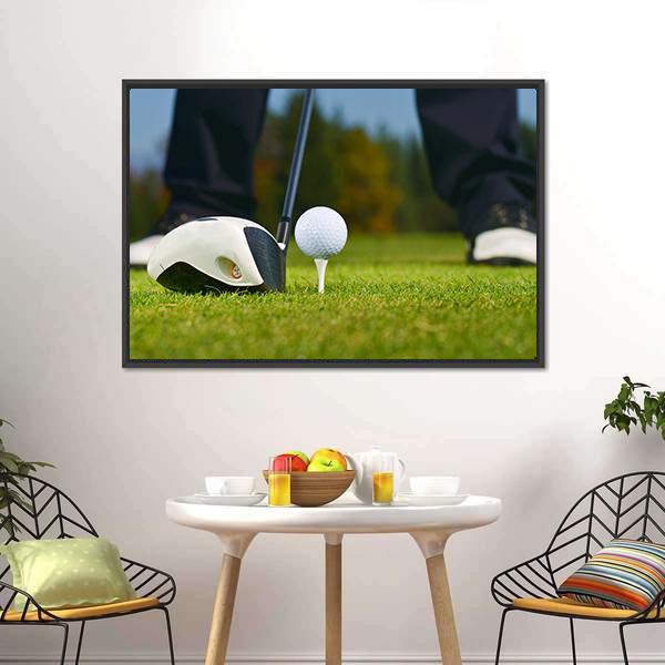 Golf Player Ready To Hit Canvas Wall Art-3 Horizontal-Gallery Wrap-25&quot; x 16&quot;-Tiaracle