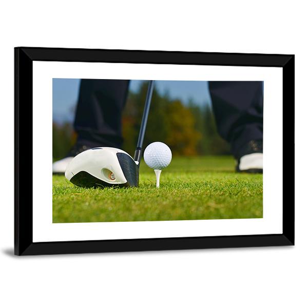Golf Player Ready To Hit Canvas Wall Art-3 Horizontal-Gallery Wrap-25&quot; x 16&quot;-Tiaracle