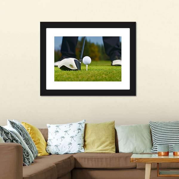 Golf Player Ready To Hit Canvas Wall Art-3 Horizontal-Gallery Wrap-25&quot; x 16&quot;-Tiaracle