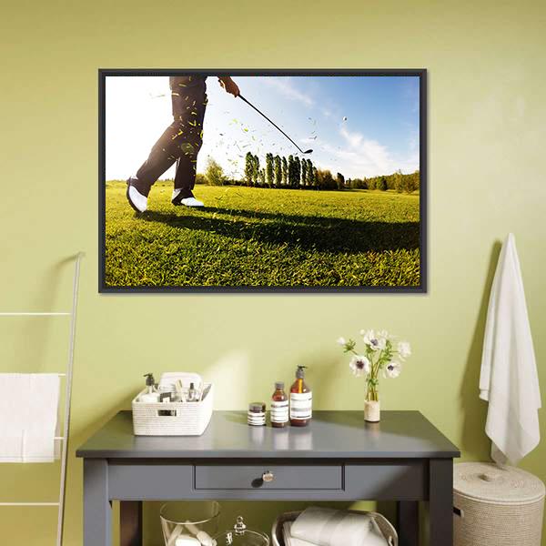 Golf Shot Canvas Wall Art-1 Piece-Floating Frame-24&quot; x 16&quot;-Tiaracle