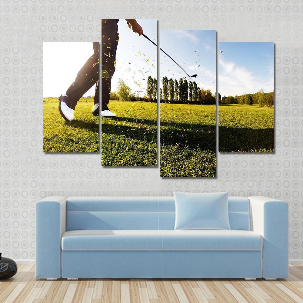 Golf Shot Canvas Wall Art-4 Pop-Gallery Wrap-50" x 32"-Tiaracle
