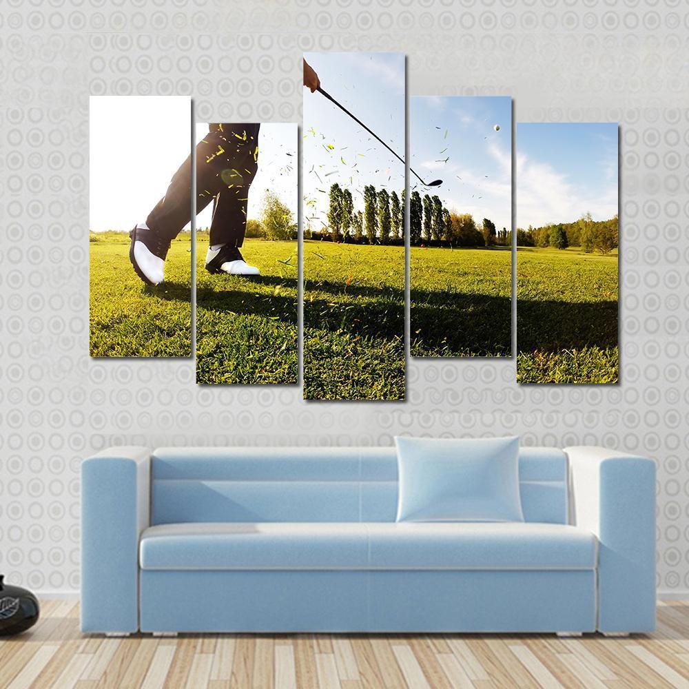 Golf Shot Canvas Wall Art-5 Pop-Gallery Wrap-47&quot; x 32&quot;-Tiaracle