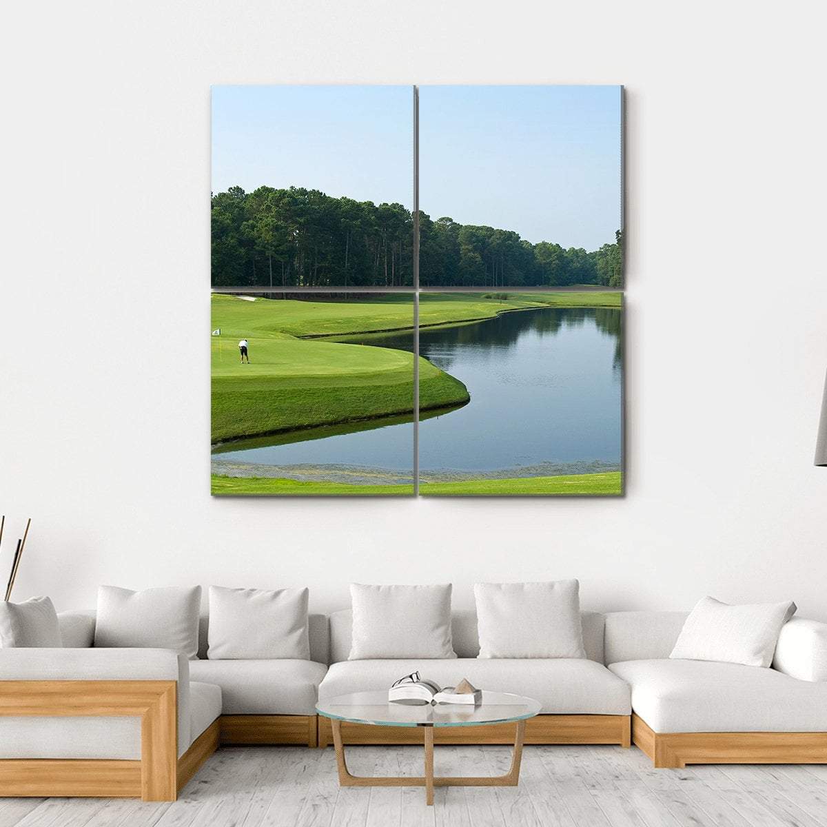 Golfer On Myrtle Beach Canvas Wall Art-4 Square-Gallery Wrap-17&quot; x 17&quot;-Tiaracle