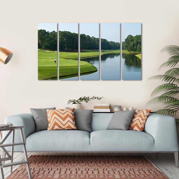 Golfer On Myrtle Beach Canvas Wall Art-5 Horizontal-Gallery Wrap-22" x 12"-Tiaracle