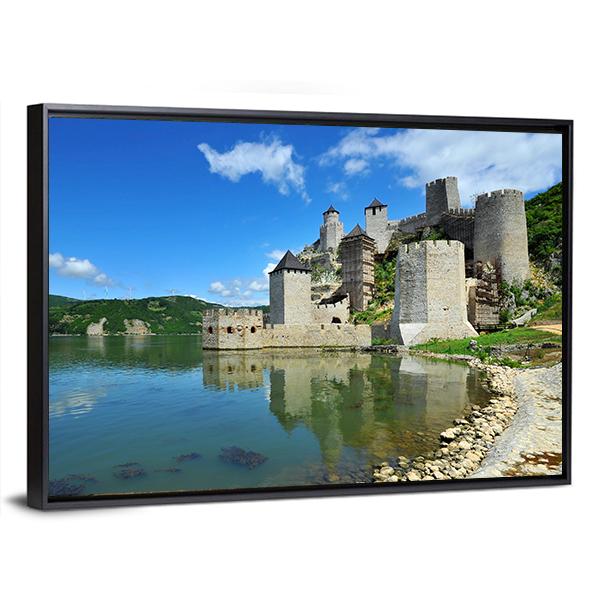 Golubac Village Serbia Canvas Wall Art-3 Horizontal-Gallery Wrap-25" x 16"-Tiaracle