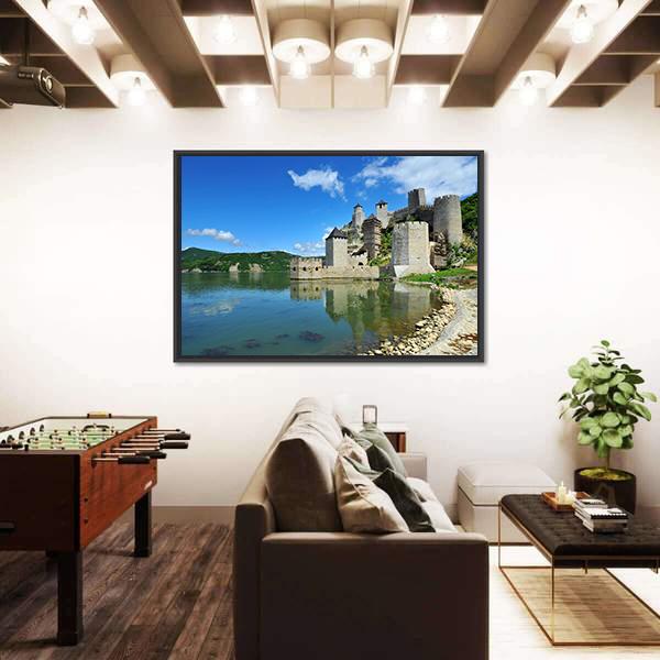 Golubac Village Serbia Canvas Wall Art-5 Horizontal-Gallery Wrap-22" x 12"-Tiaracle