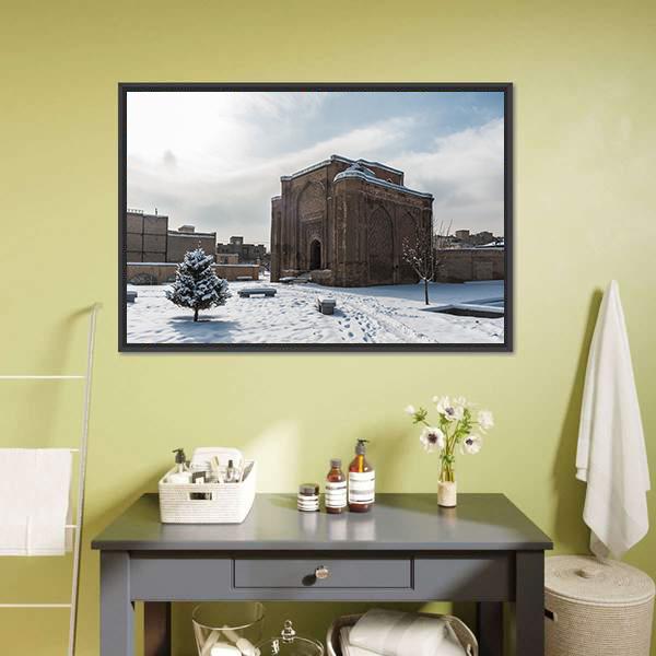 Gonbade Alavian In Winter Canvas Wall Art-1 Piece-Floating Frame-24" x 16"-Tiaracle