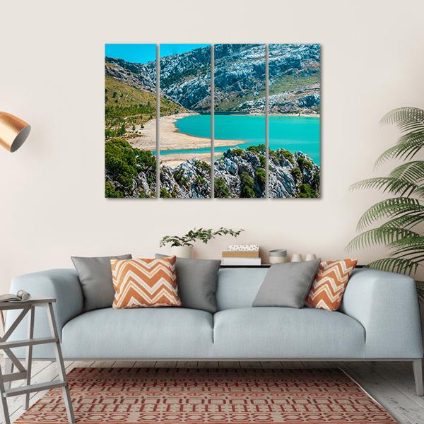 Gorg Blau Artifical Lake Canvas Wall Art-4 Horizontal-Gallery Wrap-34" x 24"-Tiaracle