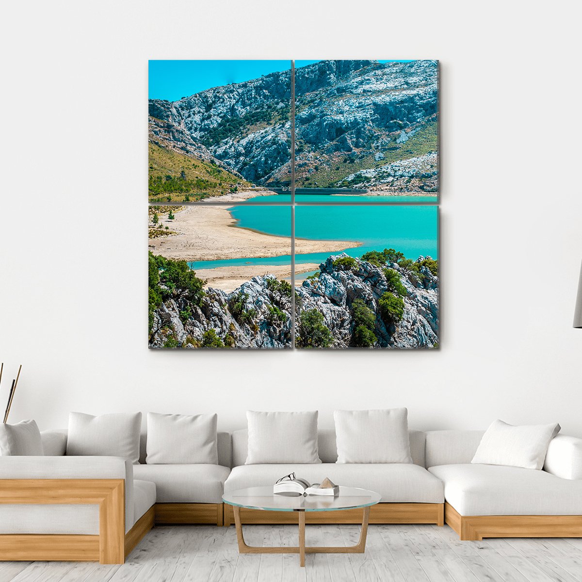 Gorg Blau Artifical Lake Canvas Wall Art-4 Square-Gallery Wrap-17" x 17"-Tiaracle