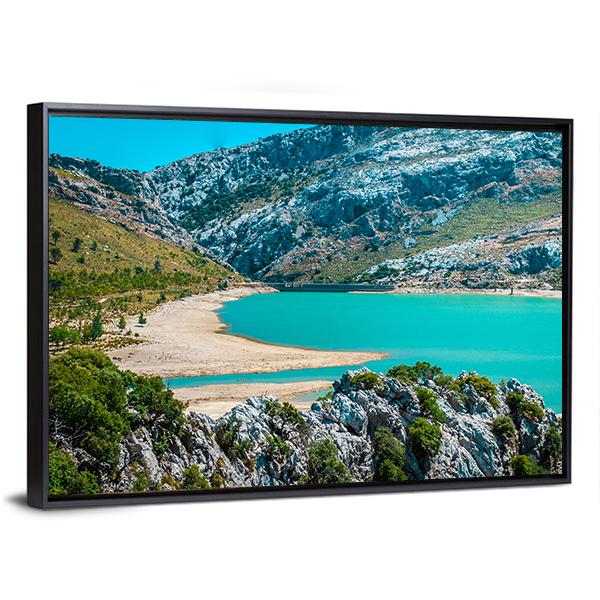 Gorg Blau Artifical Lake Canvas Wall Art-3 Horizontal-Gallery Wrap-25" x 16"-Tiaracle